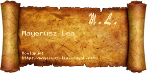 Mayerusz Lea névjegykártya